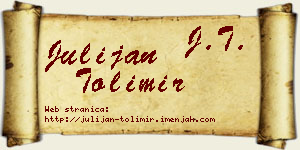 Julijan Tolimir vizit kartica